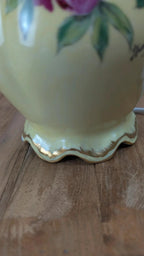 Lampe ancienne en porcelaine de Limoges Lucien Michelaud – décor main signé J. François