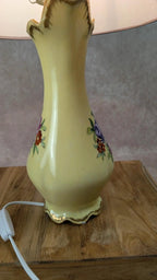 Lampe ancienne en porcelaine de Limoges Lucien Michelaud – décor main signé J. François