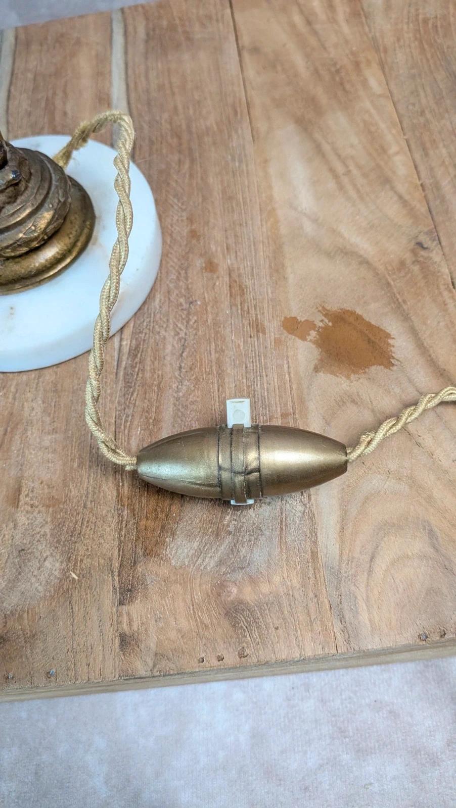 Lampe ancienne pied onyx & laiton –
