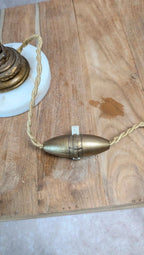 Lampe ancienne pied onyx & laiton –