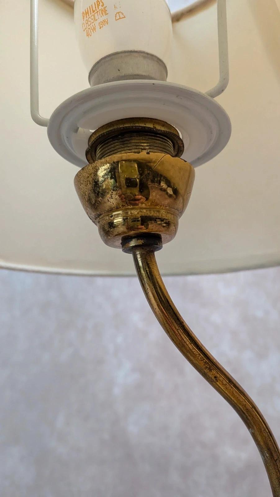 Lampe ancienne pied onyx & laiton –