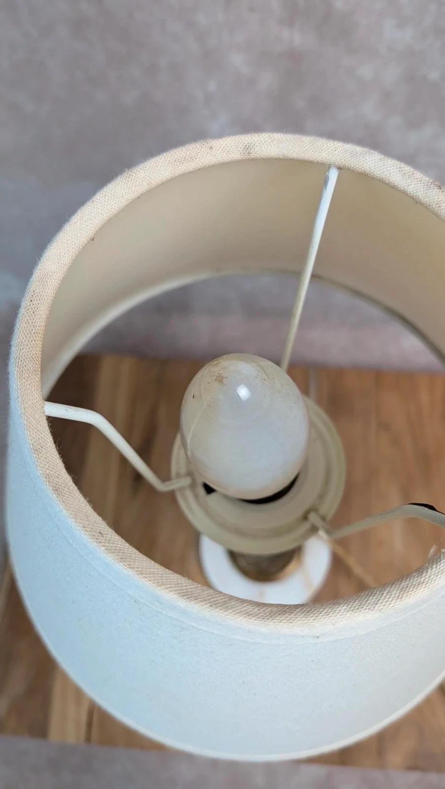 Lampe ancienne pied onyx & laiton –