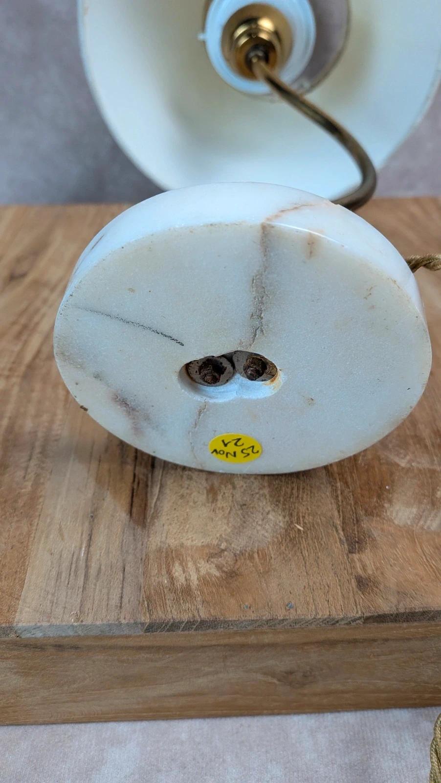 Lampe ancienne pied onyx & laiton –