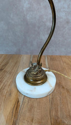 Lampe ancienne pied onyx & laiton –