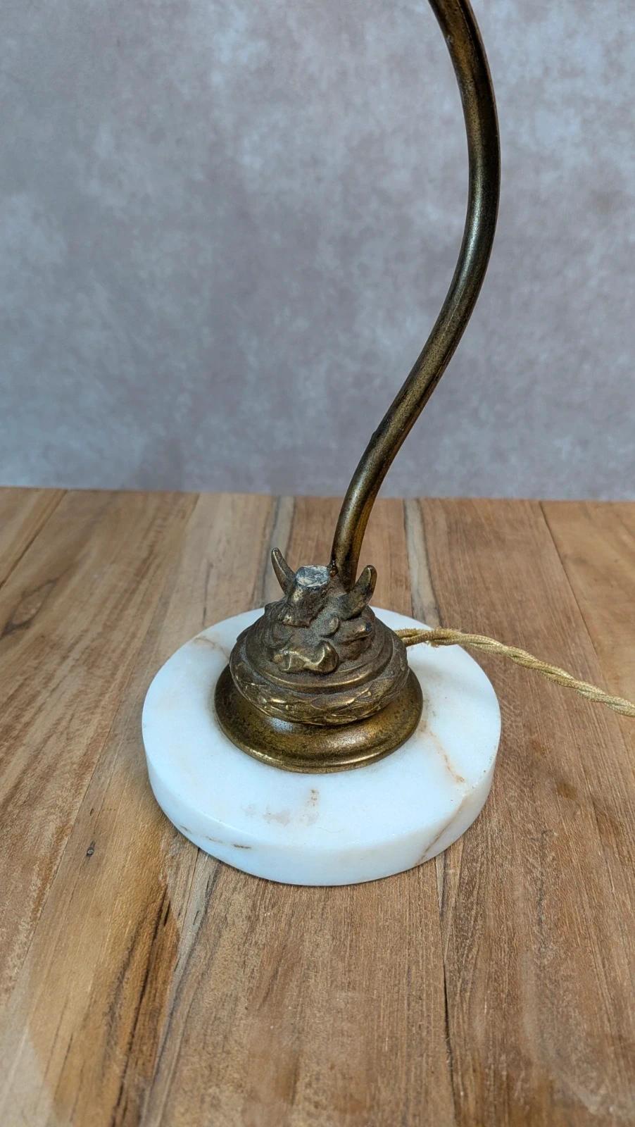 Lampe ancienne pied onyx & laiton –