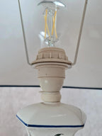 🌿 Lampe en faïence peinte à la main – style Desvres / Rouen – pièce artisanale 🇫🇷