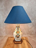 🌿 Lampe en faïence peinte à la main – style Desvres / Rouen – pièce artisanale 🇫🇷