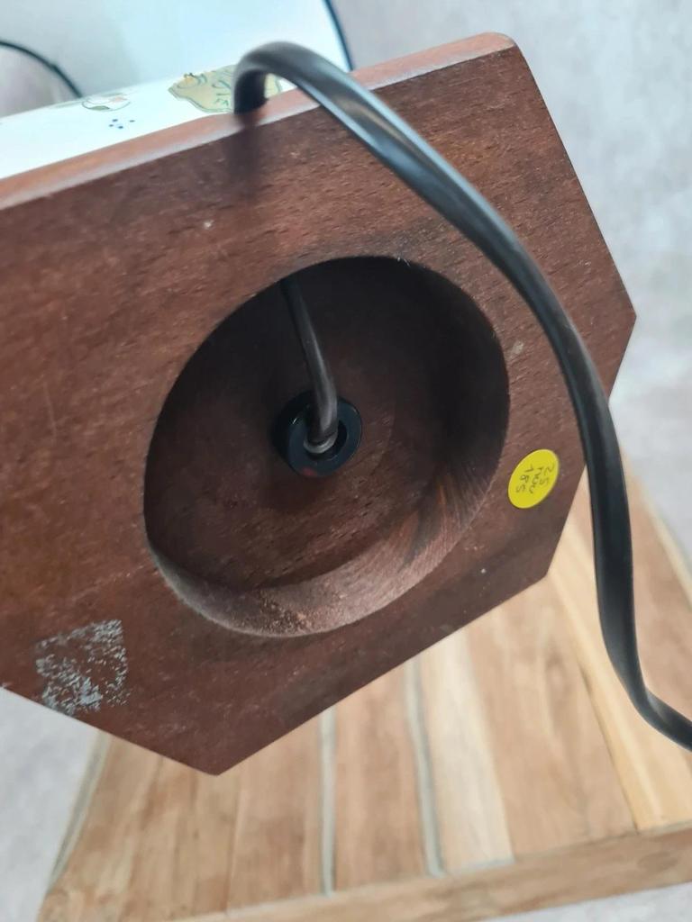 🌿 Lampe en faïence peinte à la main – style Desvres / Rouen – pièce artisanale 🇫🇷