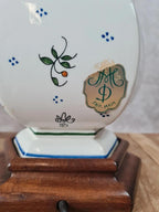 🌿 Lampe en faïence peinte à la main – style Desvres / Rouen – pièce artisanale 🇫🇷