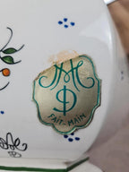 🌿 Lampe en faïence peinte à la main – style Desvres / Rouen – pièce artisanale 🇫🇷