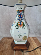 🌿 Lampe en faïence peinte à la main – style Desvres / Rouen – pièce artisanale 🇫🇷
