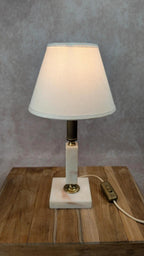 Lampe vintage en albâtre & laiton – élégance classique