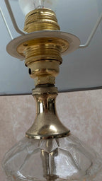 Lampe vintage verre et laiton années 50 - 60