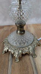 Lampe vintage verre et laiton années 50 - 60