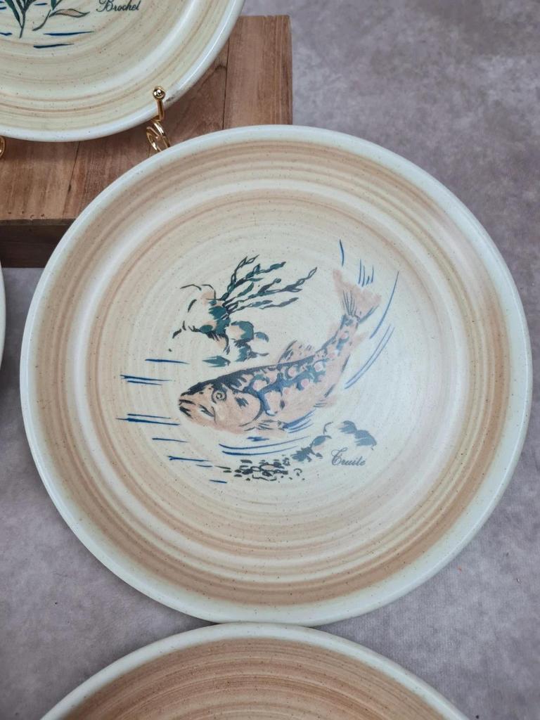 Lot 5 assiettes vintage Granville 🐟 décor poissons Granville