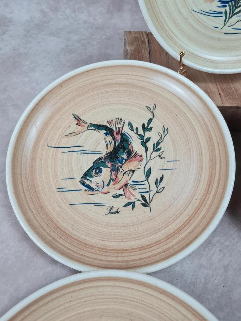 Lot 5 assiettes vintage Granville 🐟 décor poissons Granville