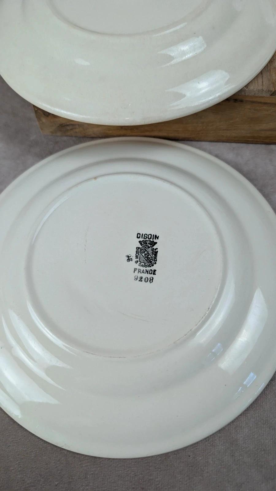 Lot 6 assiettes terre de fer Digoin Sarreguemines