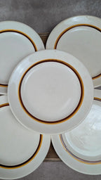 Lot 6 assiettes terre de fer Digoin Sarreguemines