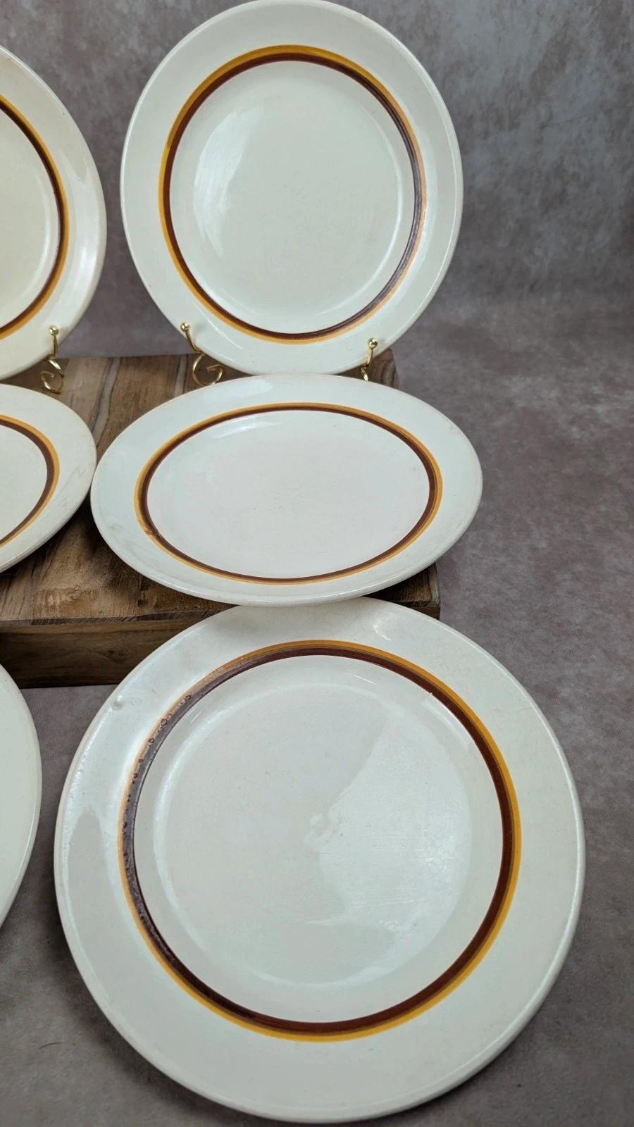 Lot 6 assiettes terre de fer Digoin Sarreguemines