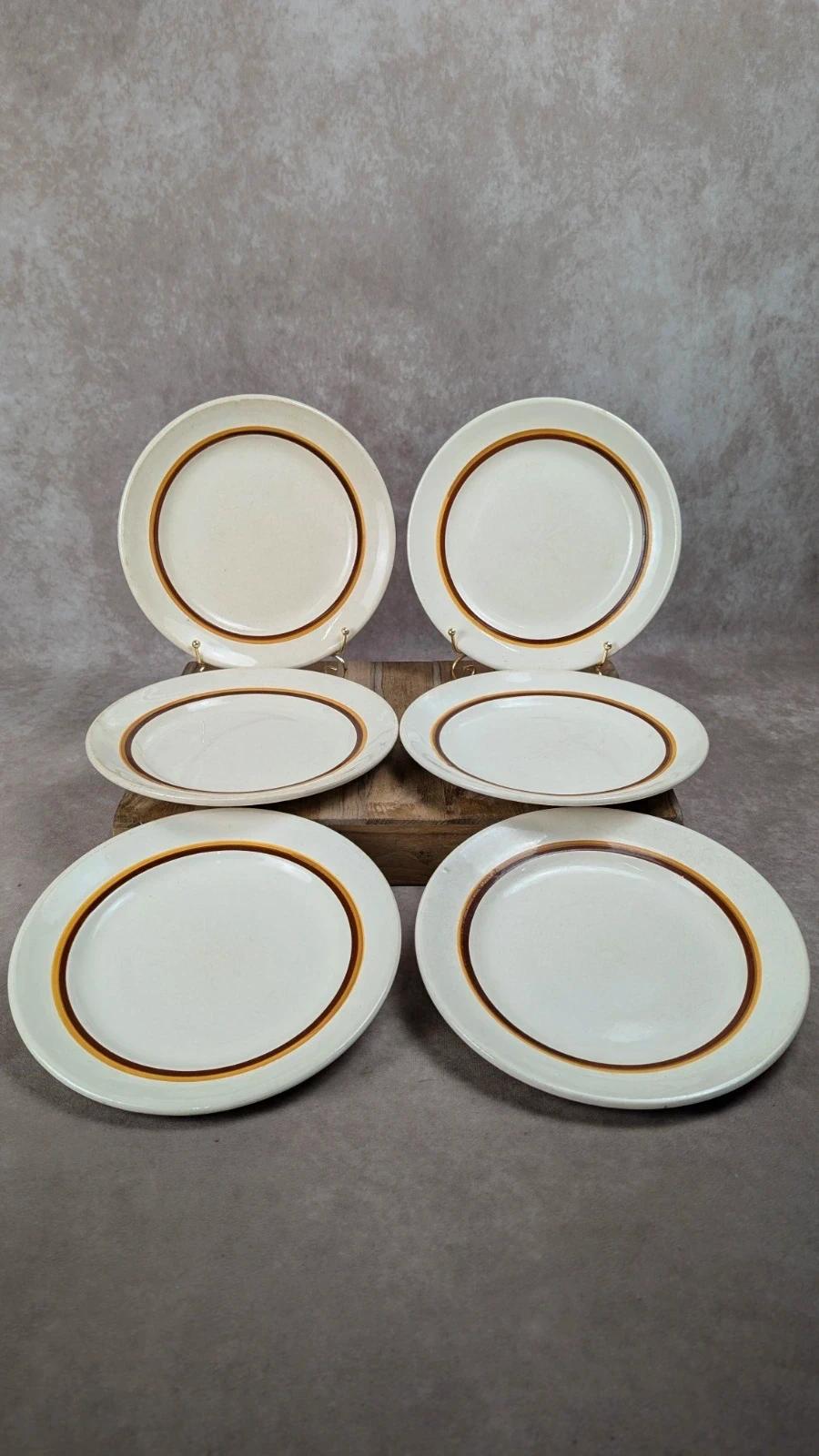 Lot 6 assiettes terre de fer Digoin Sarreguemines
