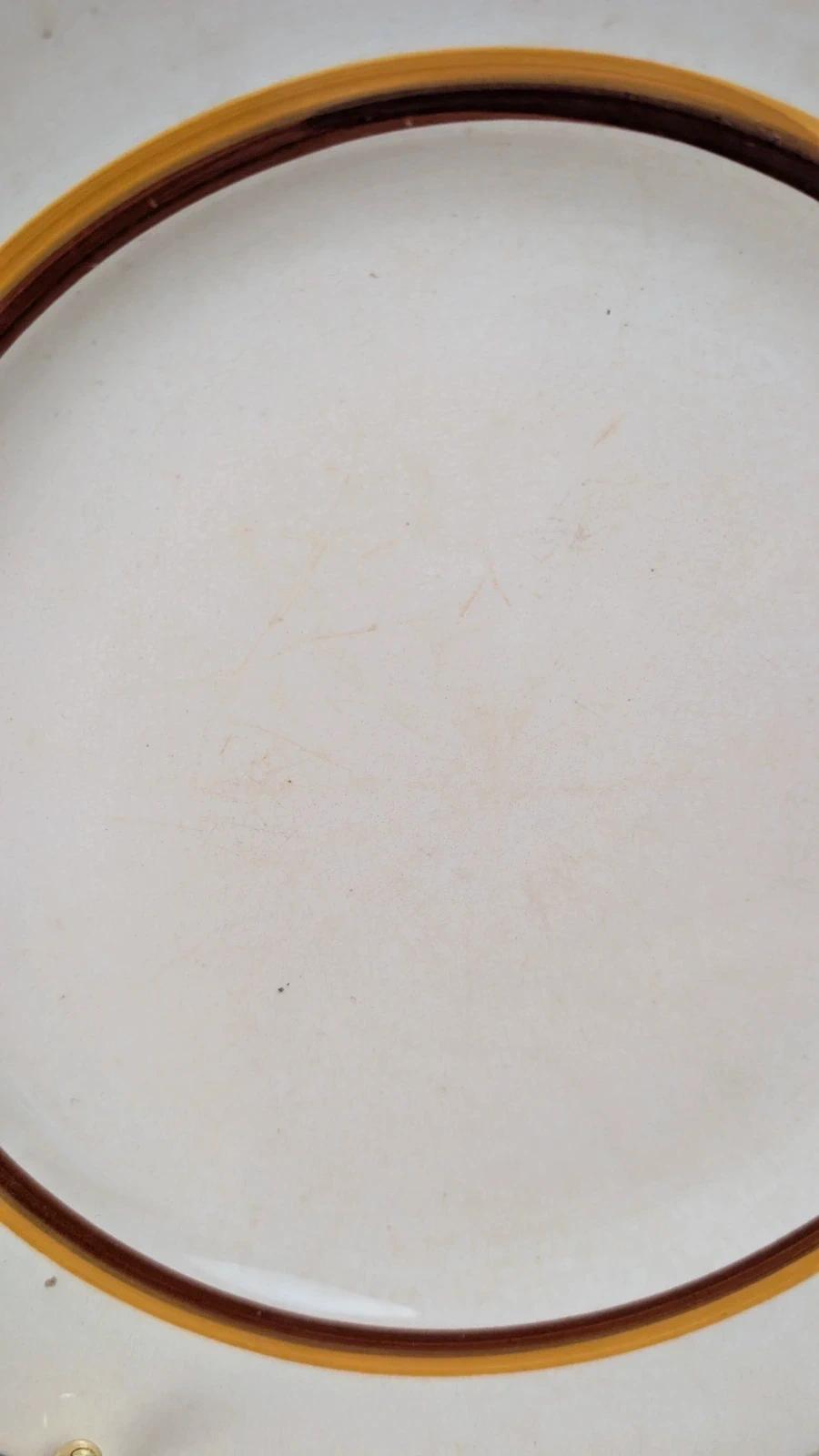 Lot 6 assiettes terre de fer Digoin Sarreguemines
