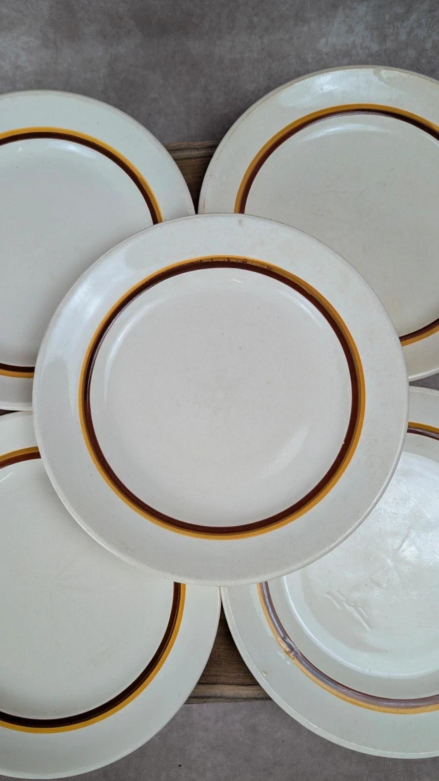 Lot 6 assiettes terre de fer Digoin Sarreguemines