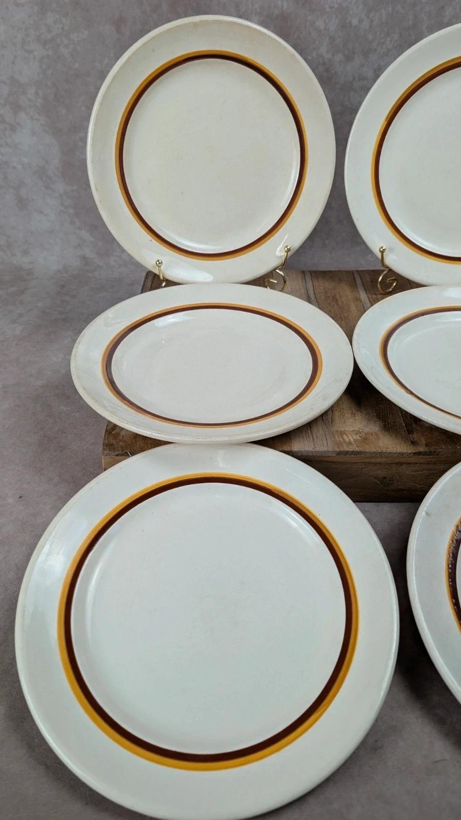 Lot 6 assiettes terre de fer Digoin Sarreguemines