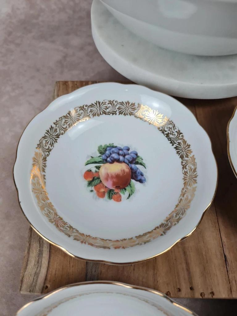 🍑 Lot ancien Bavaria – 1 grand saladier + 6 coupelles à fruits 🍇🍊