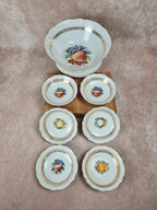 🍑 Lot ancien Bavaria – 1 grand saladier + 6 coupelles à fruits 🍇🍊