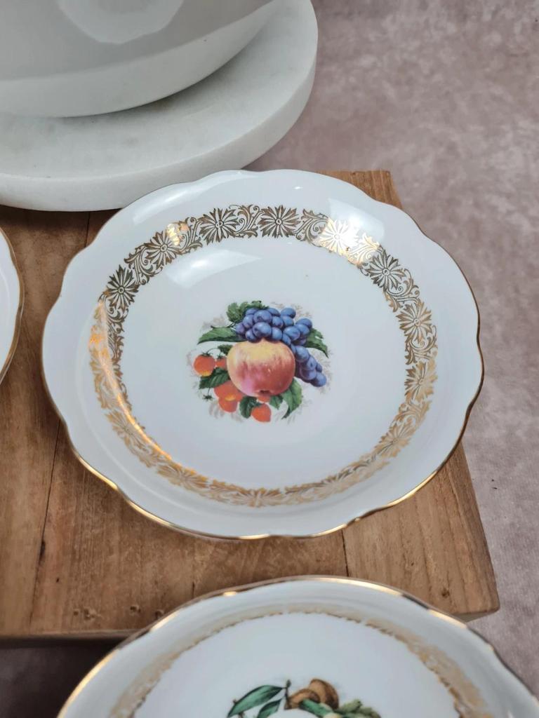 🍑 Lot ancien Bavaria – 1 grand saladier + 6 coupelles à fruits 🍇🍊