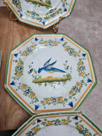 Lot de 12 petites assiettes anciennes Alfred Renoleau, décors différents