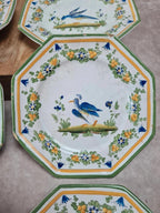 Lot de 12 petites assiettes anciennes Alfred Renoleau, décors différents