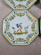 Lot de 12 petites assiettes anciennes Alfred Renoleau, décors différents