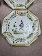 Lot de 12 petites assiettes anciennes Alfred Renoleau, décors différents