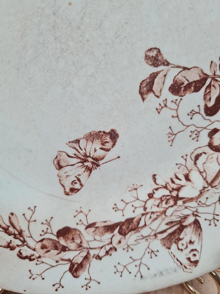 Lot de 2 assiettes anciennes Terre de Fer – Cie Franco - anglaise Paris