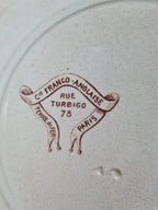 Lot de 2 assiettes anciennes Terre de Fer – Cie Franco - anglaise Paris