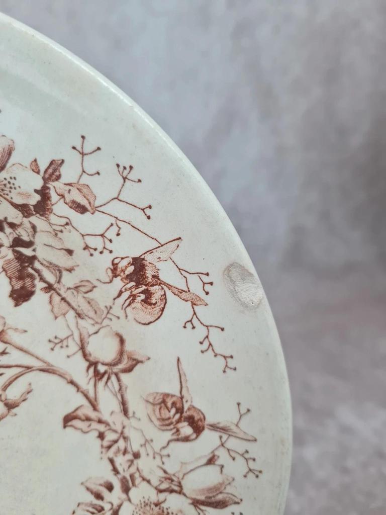 Lot de 2 assiettes anciennes Terre de Fer – Cie Franco - anglaise Paris