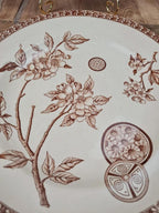 Lot de 2 assiettes anciennes Terre de Fer, modèle marguerite, Grand Dépôt Paris