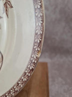 Lot de 2 assiettes anciennes Terre de Fer, modèle marguerite, Grand Dépôt Paris