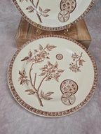 Lot de 2 assiettes anciennes Terre de Fer, modèle marguerite, Grand Dépôt Paris