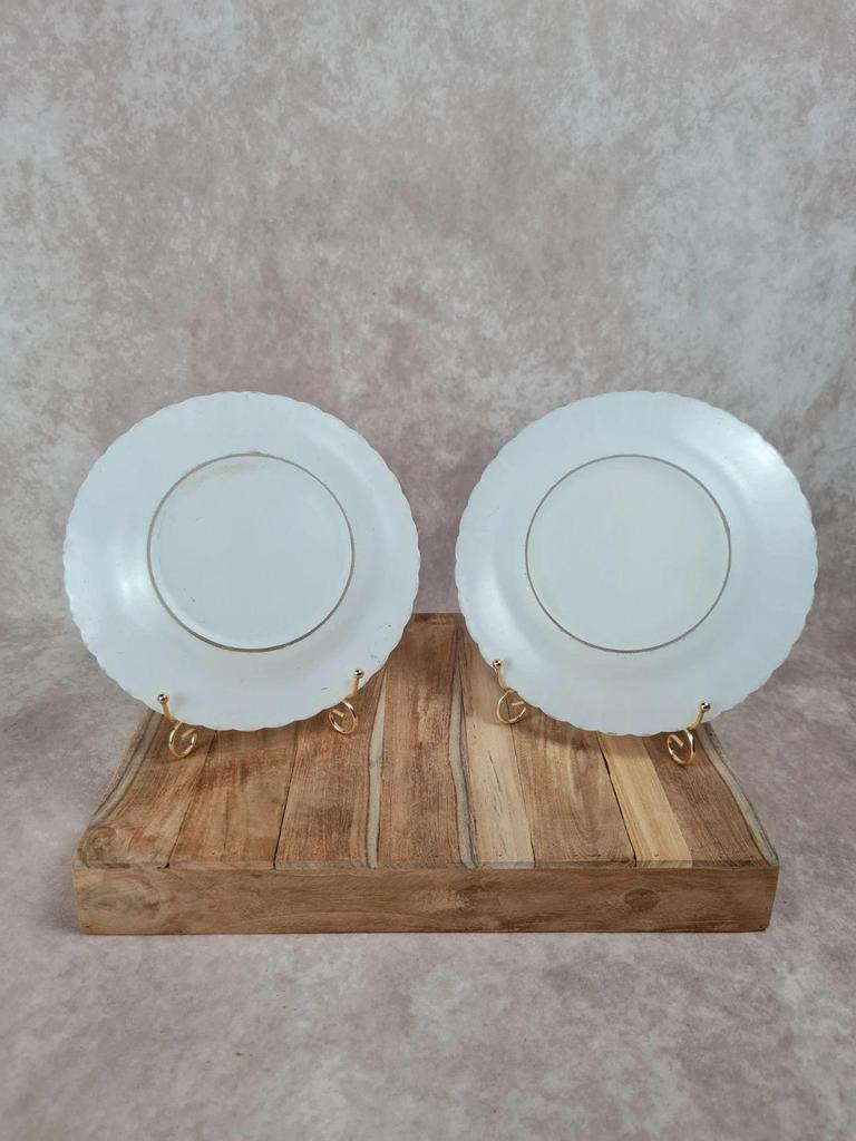 Lot de 2 assiettes vintage Duralex blanches