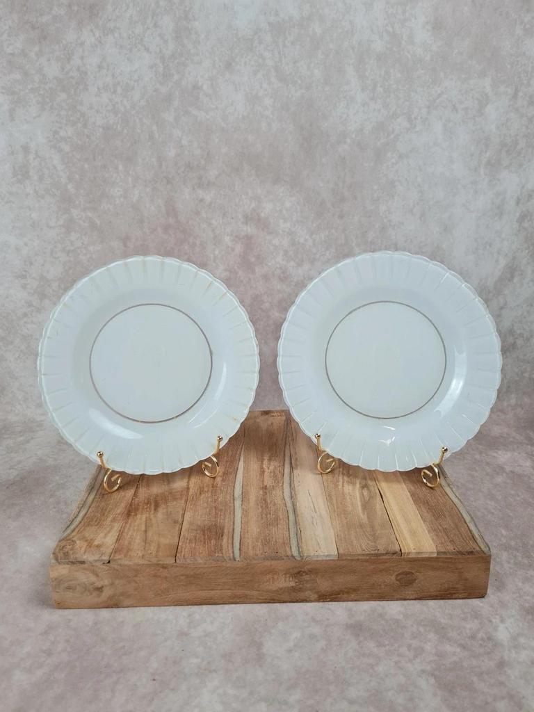Lot de 2 assiettes vintage Duralex blanches