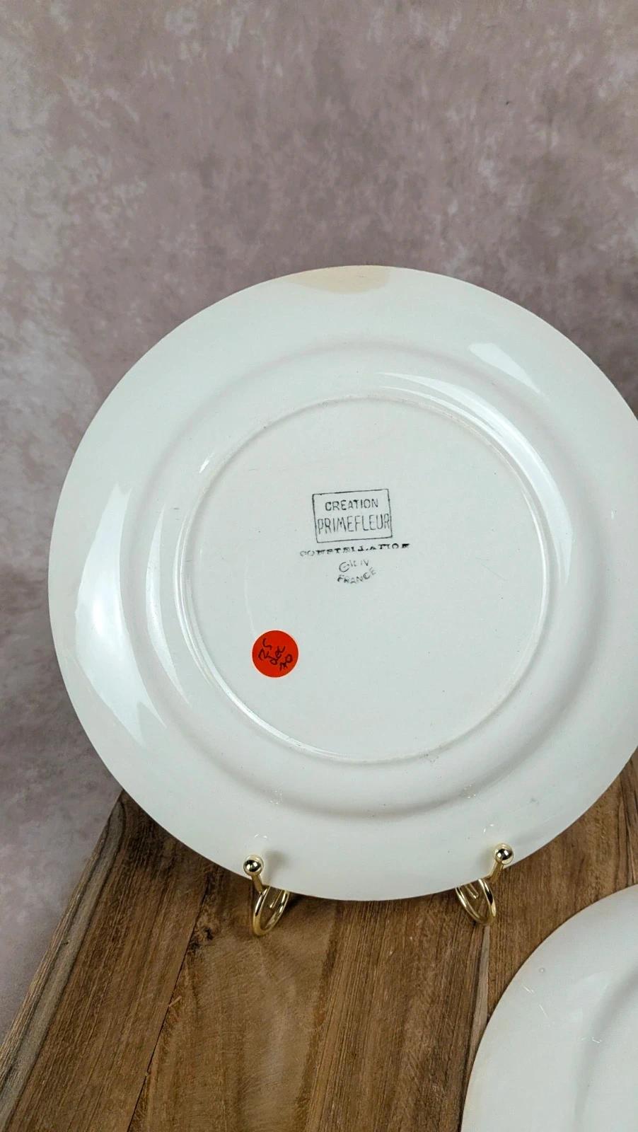 Lot de 2 assiettes vintage Modèle Constellation Création Primefleur Gien