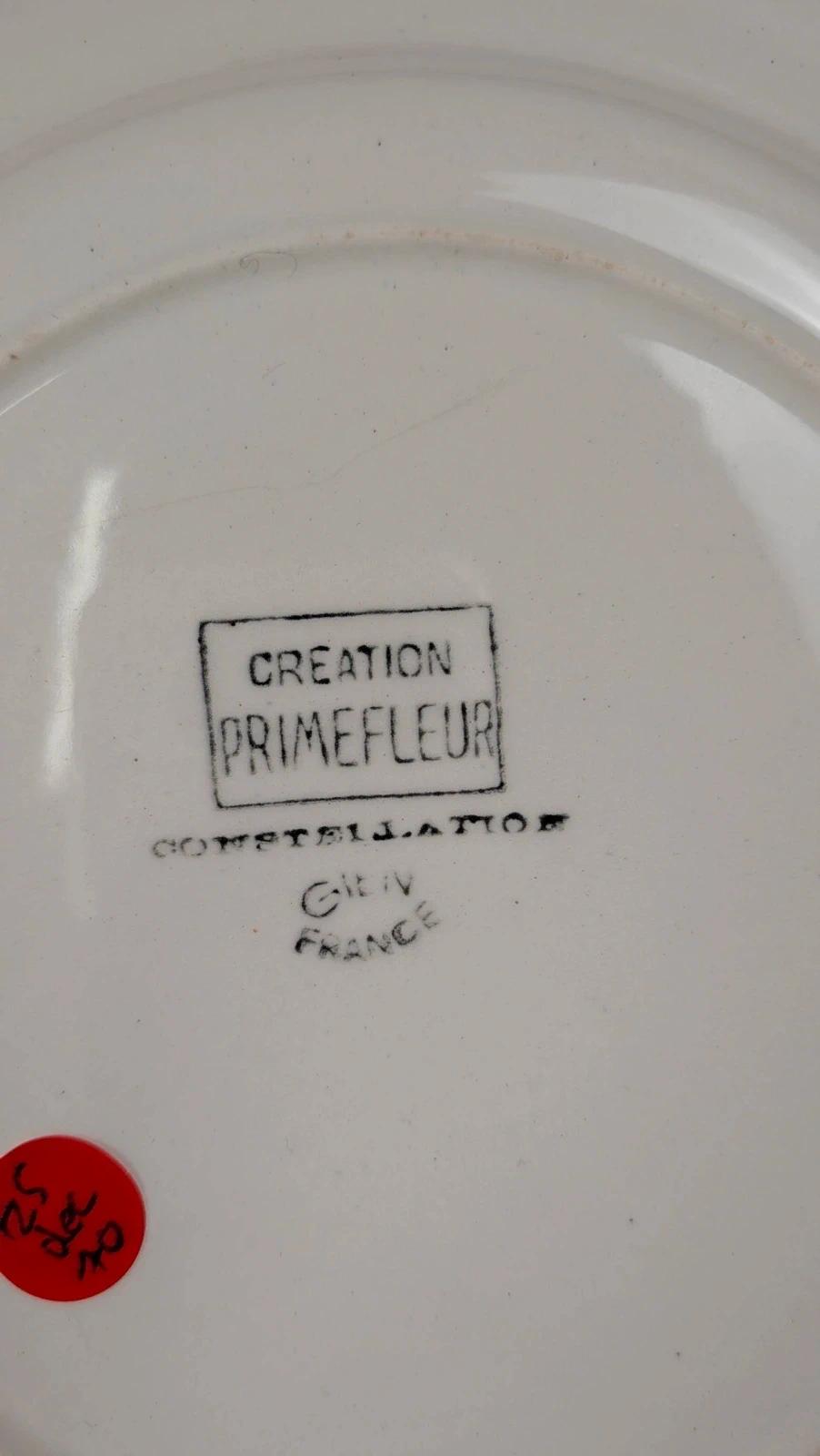 Lot de 2 assiettes vintage Modèle Constellation Création Primefleur Gien