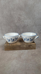 Lot de 2 bols vintage en faïence peints à la main 💙 fleurs bleues