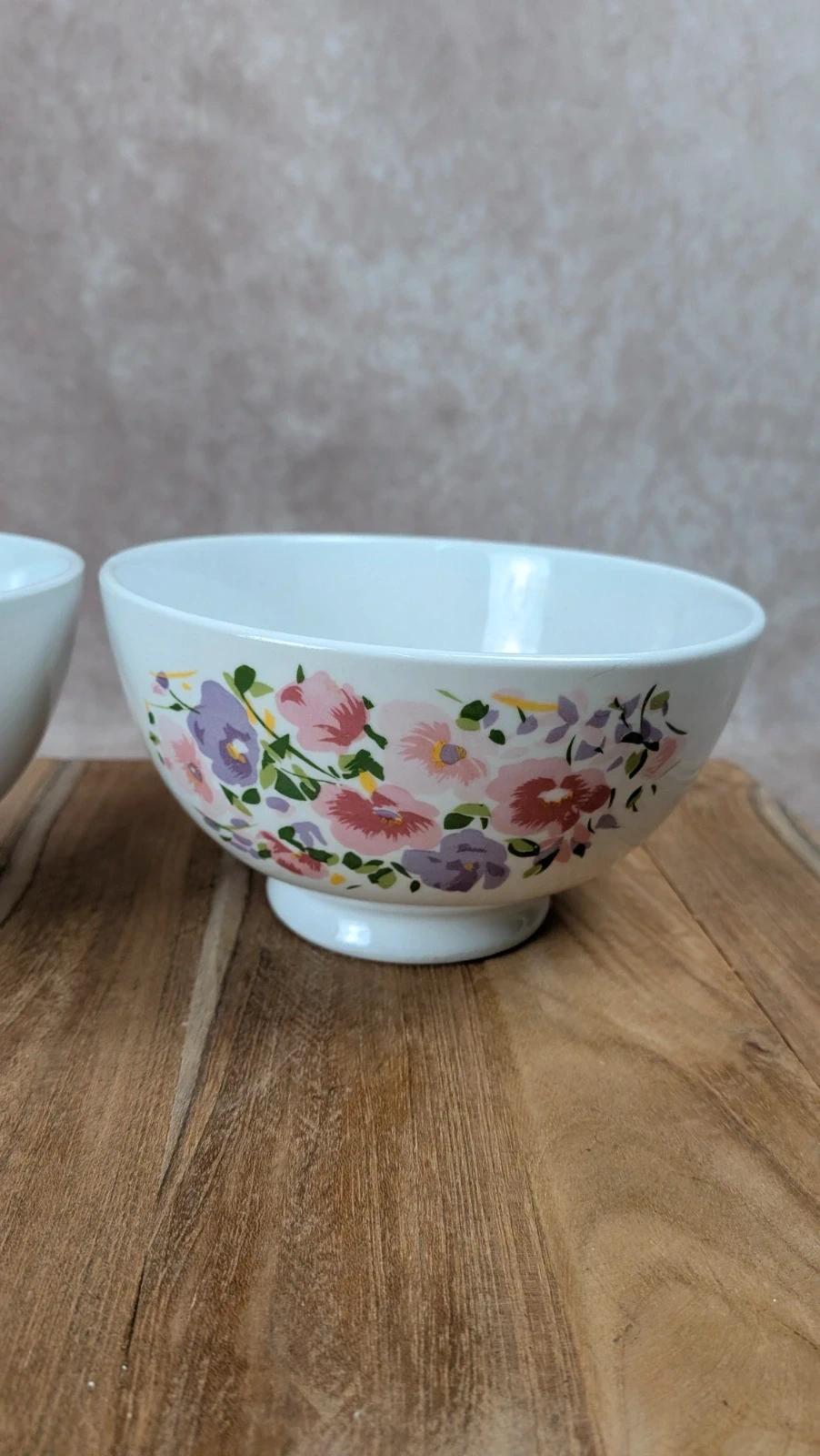 Lot de 2 bols vintage en porcelaine décor floral