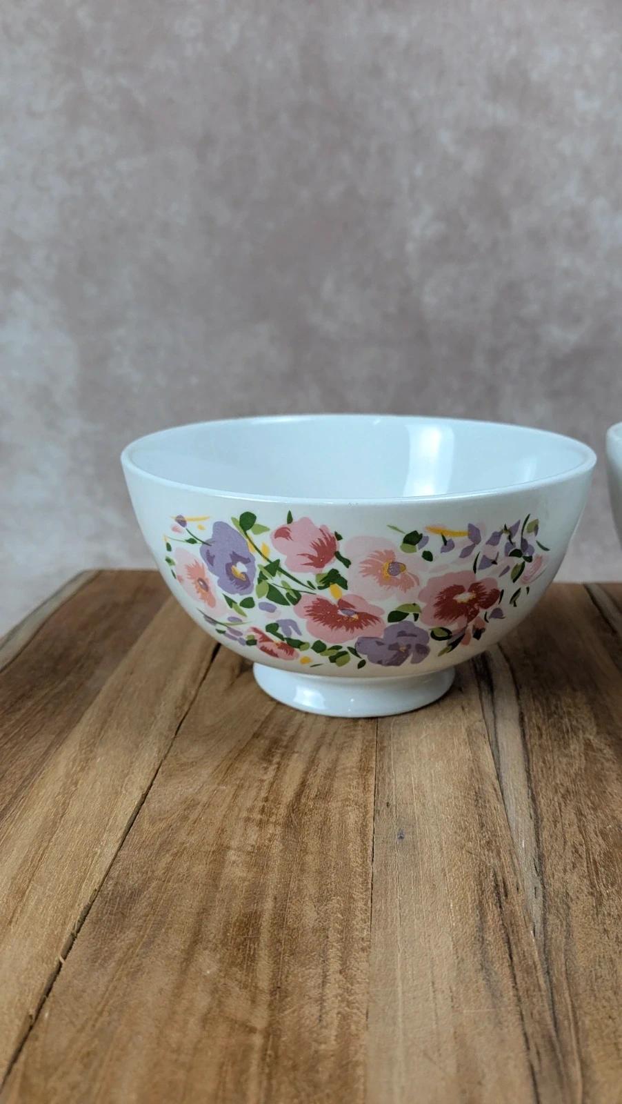 Lot de 2 bols vintage en porcelaine décor floral