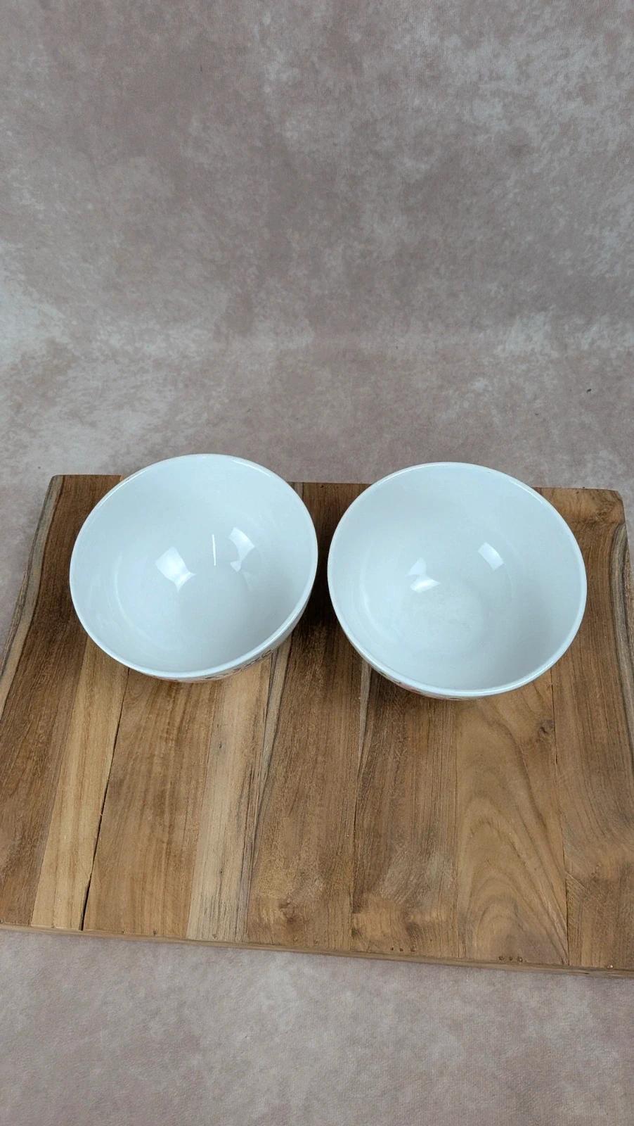 Lot de 2 bols vintage en porcelaine décor floral