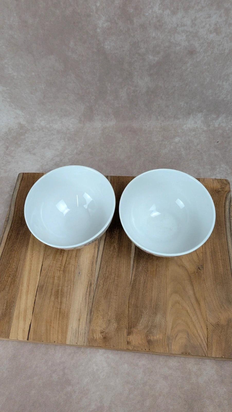 Lot de 2 bols vintage en porcelaine décor floral