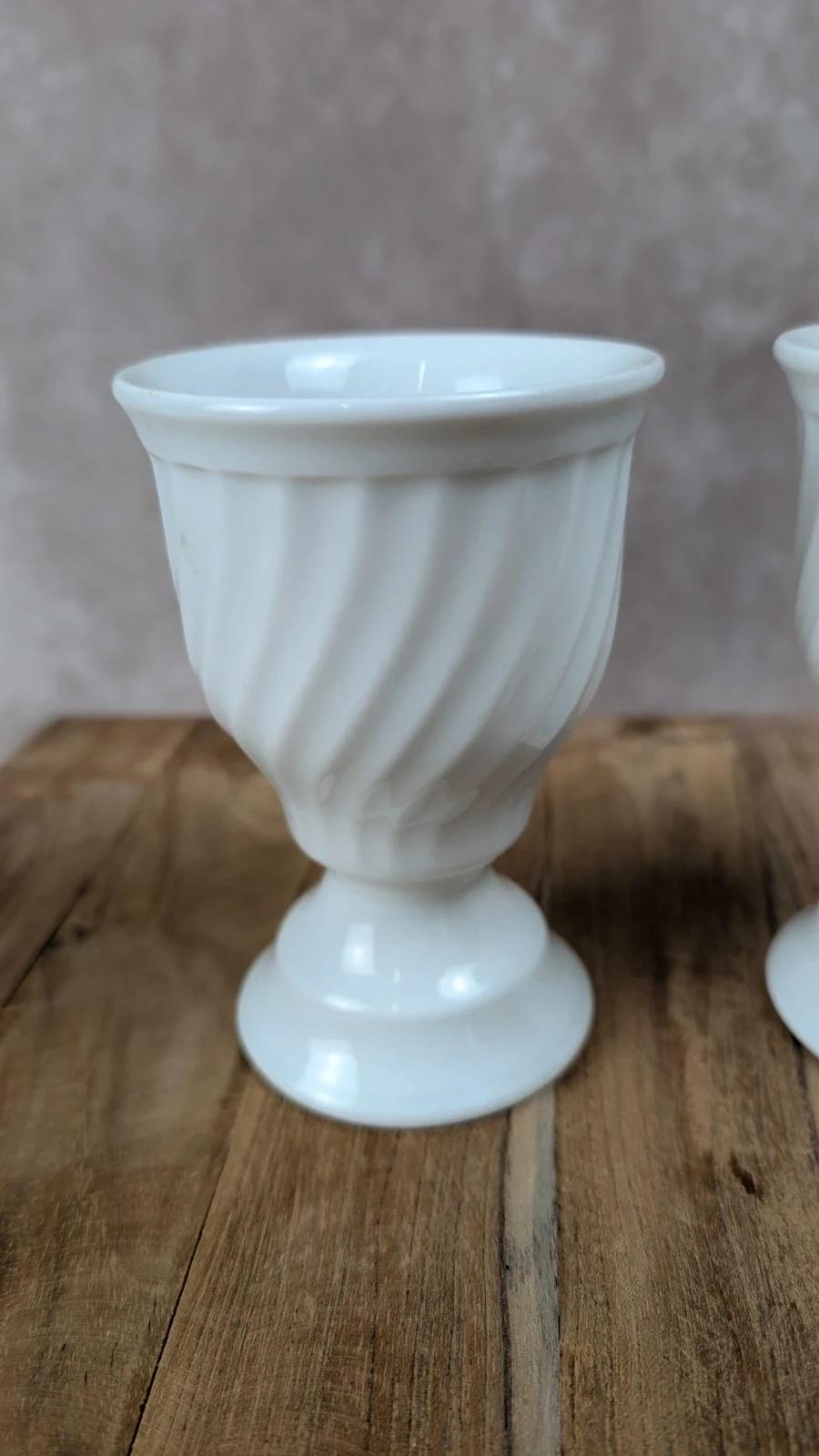 Lot de 2 coupes blanches vintage en céramique